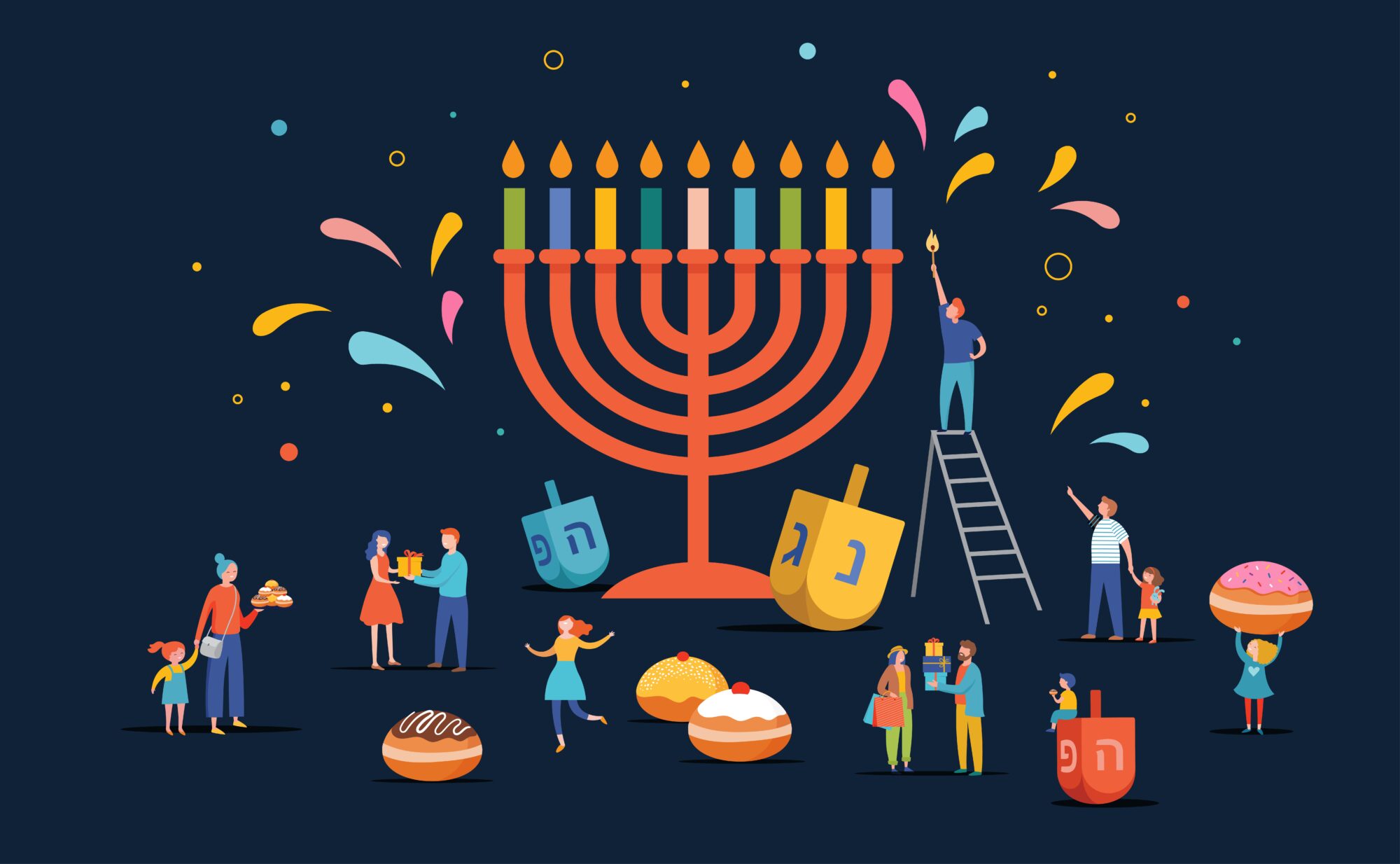 Menorah Lighting and Drinks and Dreidels