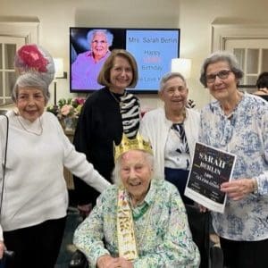 Left to right: Rita (niece); Madeleine Gimbel; Sarah Lefkoff Berlin; Janet Snider; Sylvia Friedman (niece)